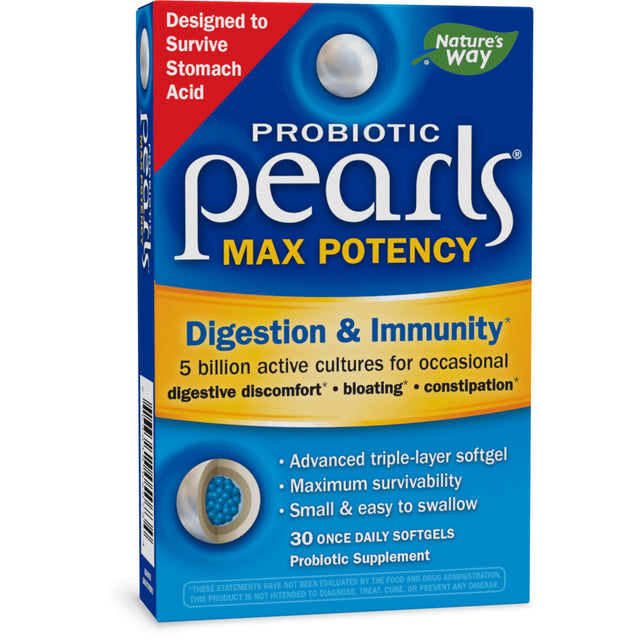 Probiotic Pearls Max Potency Digestive and Immune Softgels*, 5 Billion Cultures, 30 Count