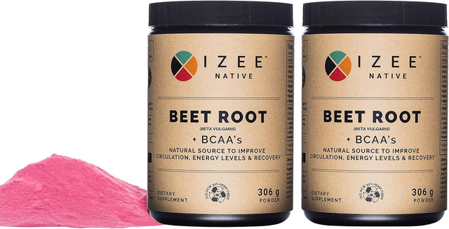 Organic Beet Root Powder (Pack of 2) | 306 G Bcaas Amino Acids Post Workout Recovery Drink | Natural Beet Root Powder + Bcaas Helps Improve Circulation and Energy