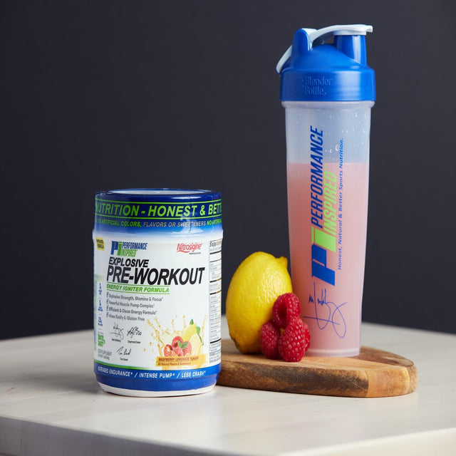 Performance Inspired Nutrition - Pre-Workout Powder - Citrulline - Nitrosigine - Green Tea - Arginine - Raspberry Lemonade - 32 Servings