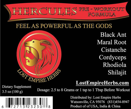 Lost Empire Herb'S Pre Workout Herbal Supplement (Powder ~ 100G) || Premium Grade & 100% Pure || Proprietary Blend of Ancient Chinese Herbs Combine to Synergistically Boost Performance