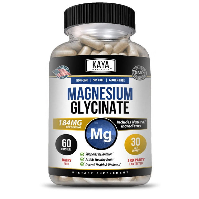 Magnesium Glycinate 184 Mg Chelated RLS Improved Sleep, Stress & Anxiety Relief