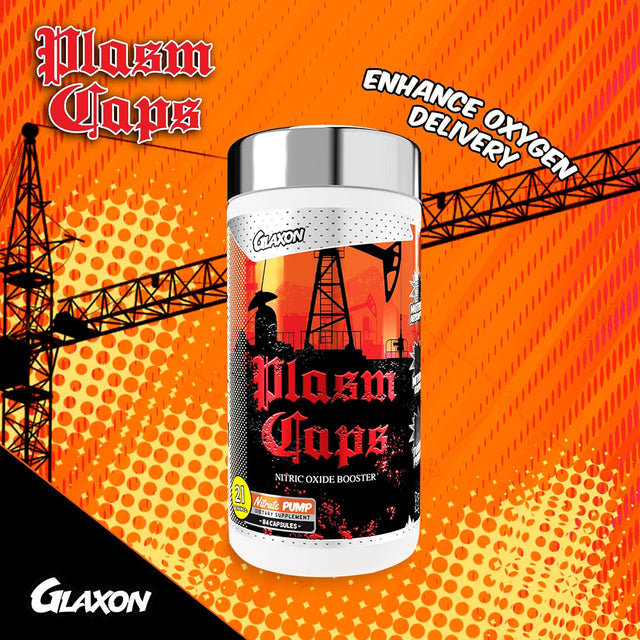 Glaxon Plasm Caps Nitric Oxide Booster, Stimulant-Free Pre Workout for More Intense Pump and Maximized Blood Flow with 1000Mg Betaine Nitrate, 84 Capsules