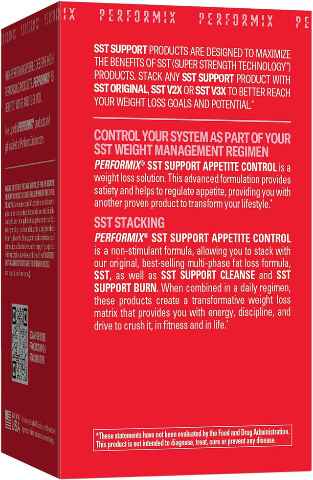 PERFORMIX SST Support Appetite Control Non-Stimulant Multi-Phase - 60 Capsules – Garcinia Cambogia, Vitamin C, Calcium, Chromium