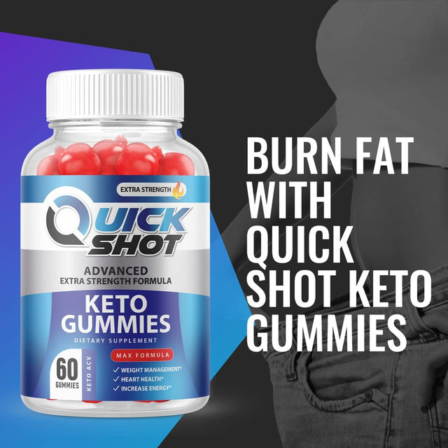 (2 Pack) Quick Shot Keto ACV Gummies - Supplement for Weight Loss - Energy & Focus Boosting Dietary Supplements for Weight Management & Metabolism - Fat Burn - 120 Gummies