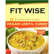 Fit Wise Encore Entrees - High Protein Diet Dinner -Vegan Lentil Curry - 15G Protein - Low Calorie 120 Calories - LOW Sugar 2 Grams - Low Fat 1 Grams- 7/Box (1.13 OZ Net Weight 7.90 OZ)