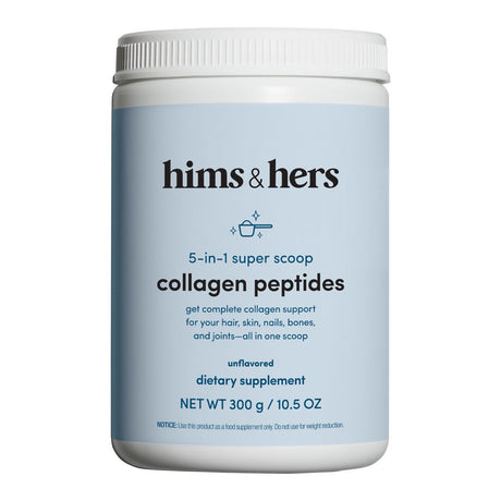 Hims & Hers Collagen Peptide Protein Powder, Unflavored, 10.5 Oz