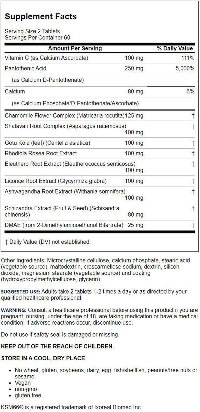 Jarrow Formulas Adrenal Optimizer, Supports Adrenal Renewal and Stress Reduction, 120 Tabs