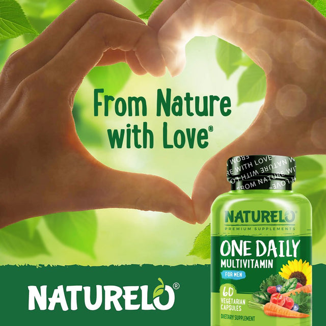 NATURELO One Daily Multivitamin for Men - with Vitamins & Minerals + Organic Whole Foods - Supplement to Boost Energy, General Health - Non-Gmo - 60 Capsules