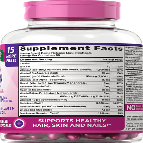 Nature'S Truth Hair Skin & Nails Lactose Free Biotin 500Mcg, 165Ct, 6-Pack