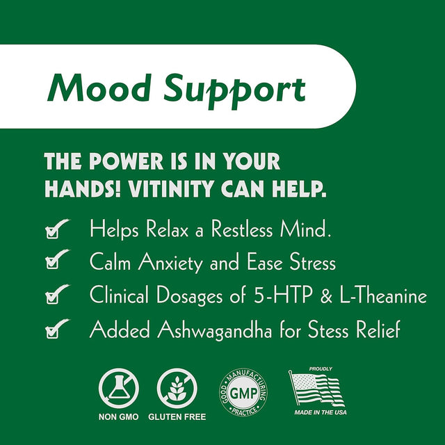 Mood Support Supplement,Relax Relief,St.John'S Wort,Rhodiola Rosea,Passion Flower,Chamomile,5-Htp-Herbs Support Sleep,Positive Energy,Overall Well-Being(45 Tablets)