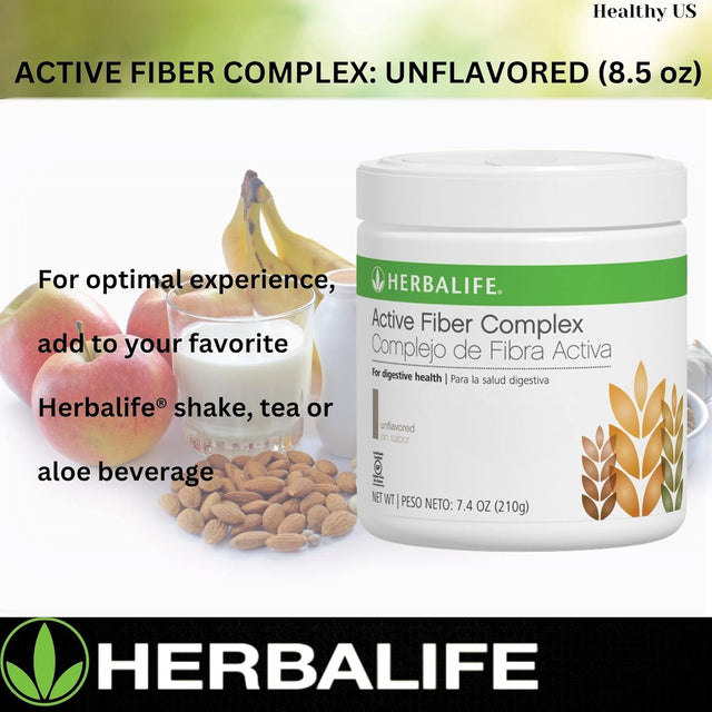 Herbalife Unflavored Active Fiber Complex: (210G) 7.4 Oz. for Digestive Health, Natural Flavor, Gluten-Free, 10 Calories