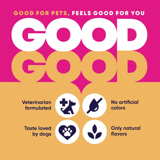 Goodgood Dog Supplement to Support Healthy Dogs, Skin + Coat, 90 Natural Flavor Chews