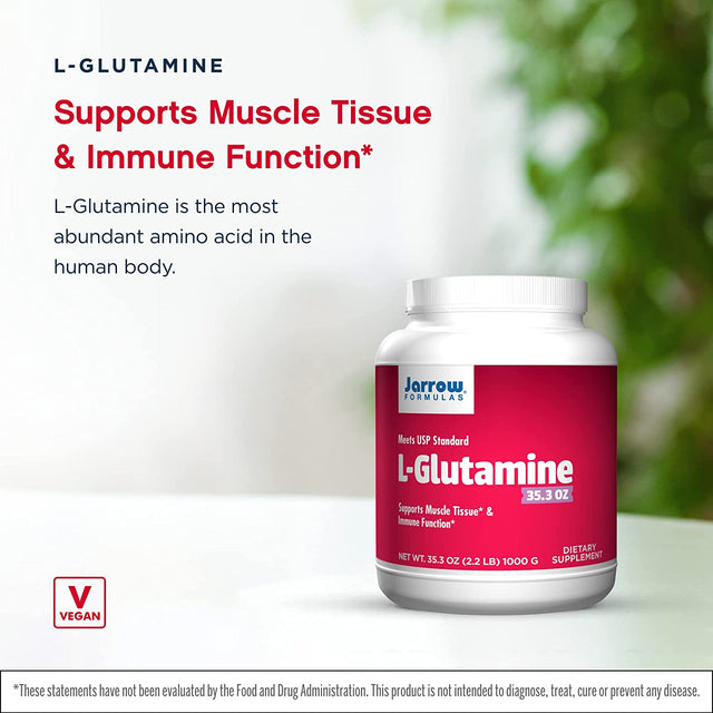 Jarrow Formulas L-Glutamine - 2.2 Lb Powder, Pack of 2 - Amino Acid for Digestive & GI Health - Supports Muscle Tissue & Immune Function - 100% L-Glutamine - Approx. 1000 Total Servings