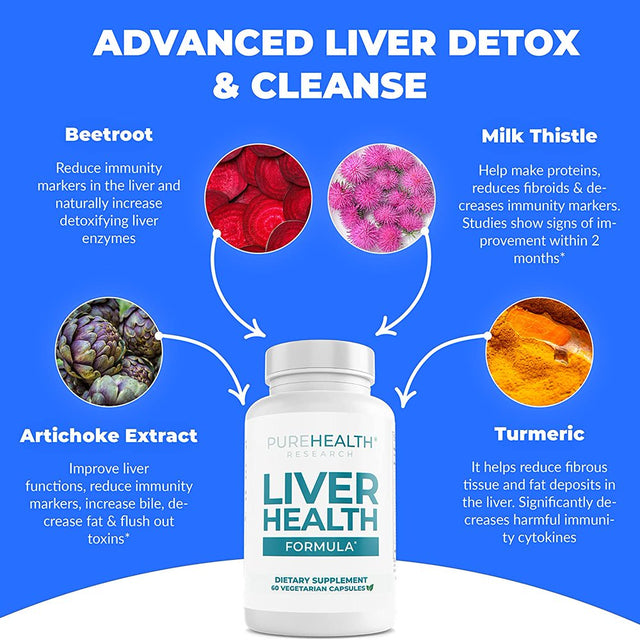 Liver Cleanse Detox & Repair - Artichoke Extract Liver Health Formula with Milk Thistle, Dandelion Root, Turmeric, Berberine - Liver Detox Cleanse for Liver Support with 11 Nutrients, 30 Days Supply