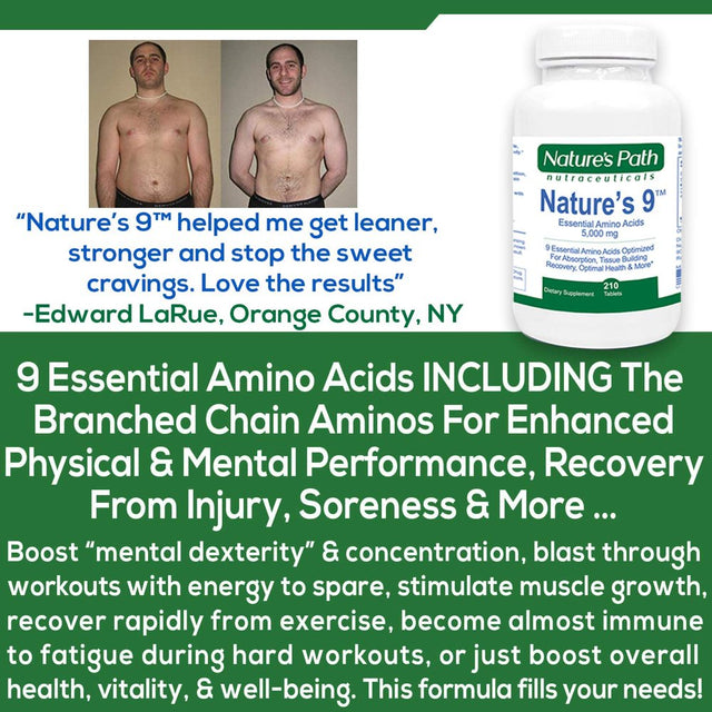 Nature'S Path Nature'S 9 - 5000Mg of 9 Essential Amino Acids - Pre- and Post-Workout Tablets