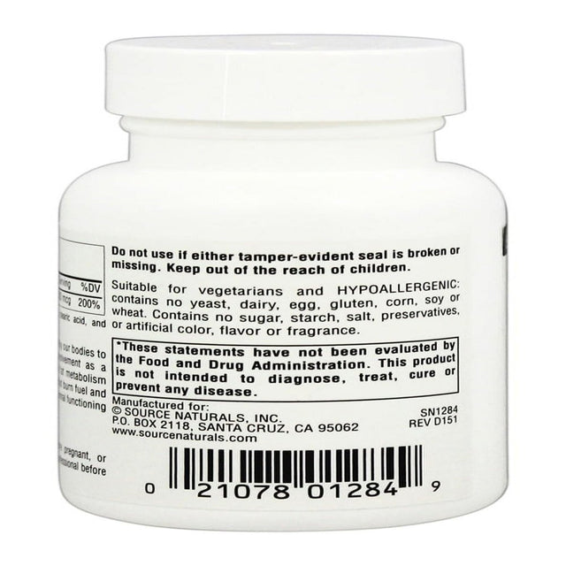 Source Naturals - Biotin 600 Mcg. - 100 Tablets