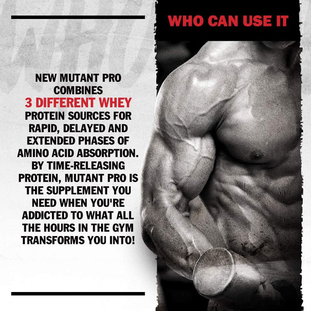 Mutant Pro - Triple Whey Protein Powder Supplement - Time-Released for Enhanced Amino Acid Absorption - Decadent Gourmet Flavors (Vanilla Milkshake, 5 Lbs)