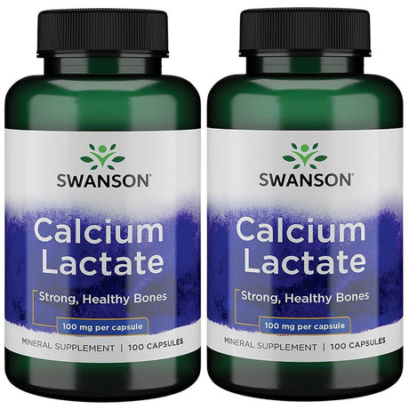 Swanson Calcium Lactate 100 Mg 100 Caps 2 Pack