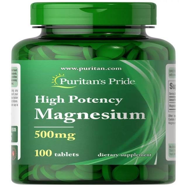 Puritan'S Pride Magnesium Tablets, 500Mg, 100 Ct