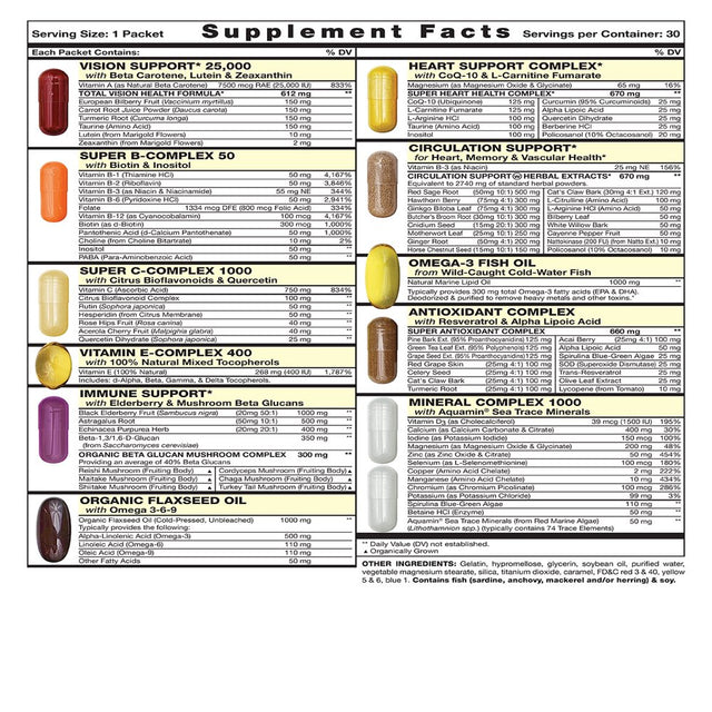 Heart Start - Complete Daily Vitamin Pack - Heart, Circulation, Cardiovascular Support, Immune Booster (30 Packets)