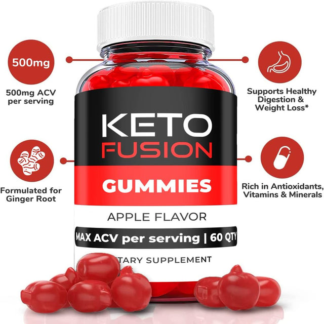 (1 Pack) Keto Fusion Keto ACV Gummies - Supplement for Weight Loss - Energy & Focus Boosting Dietary Supplements for Weight Management & Metabolism - Fat Burn - 60 Gummies