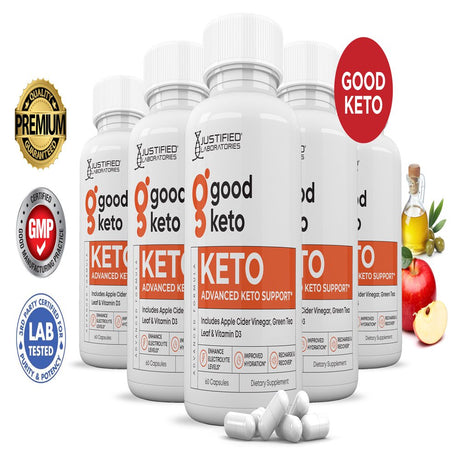 (5 Pack) Good Keto ACV Pills 1275Mg Alternative to Gummies Dietary Supplement 300 Capsules