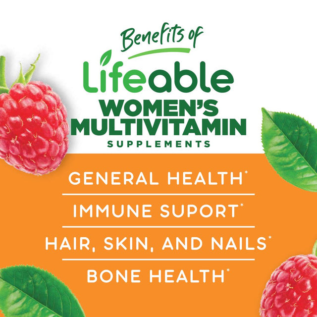 Lifeable Sugar Free Multivitamin for Women Supplement, with 21 Vitamins and Minerals, 90 Gummies