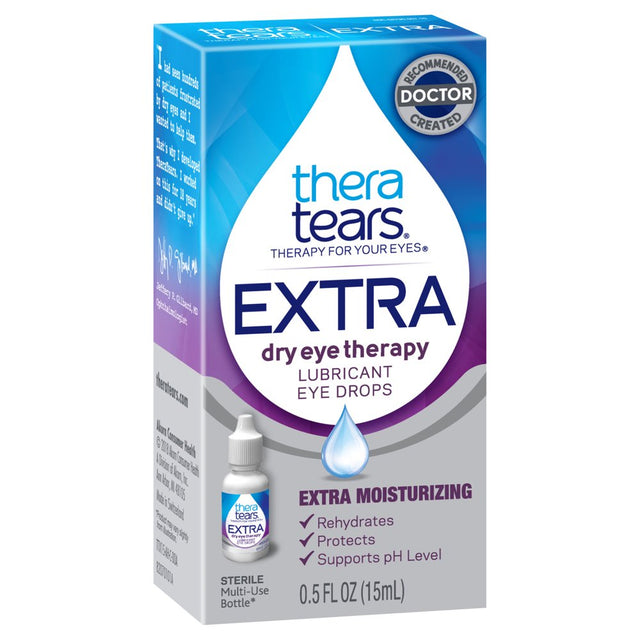 Theratears EXTRA Dry Eye Therapy Lubricating Eye Drops for Dry Eyes, 0.5 Fl Oz Bottle