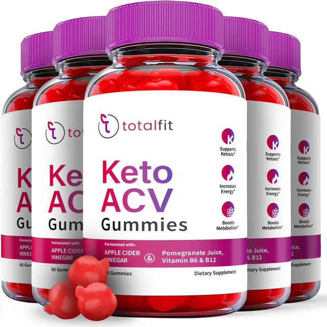 (5 Pack) Total Fit Keto ACV Gummies - Apple Cider Vinegar Supplement for Weight Loss - Energy & Focus Boosting Dietary Supplements for Weight Management & Metabolism - Fat Burn - 300 Gummies