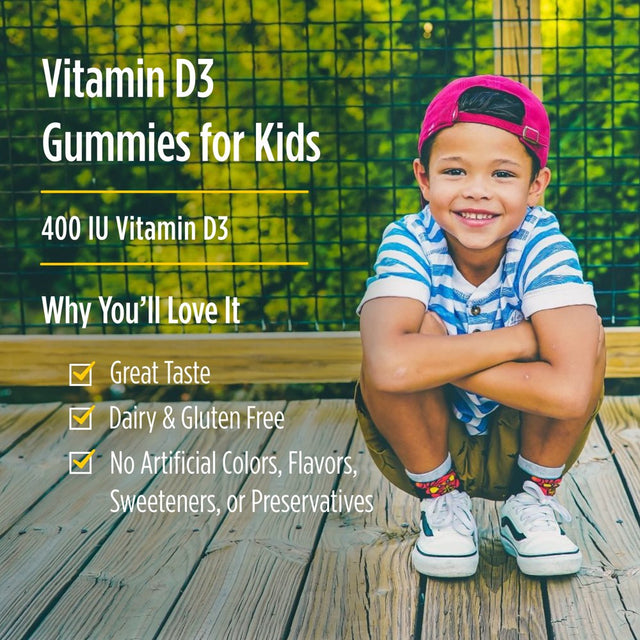 Nordic Naturals Vitamin D3 Gummies Kids, 400 IU, Healthy Immunity, 60 Ct