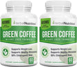 Herbal Nutrition BOGO Pure Green Coffee Bean Extract, Two Bottle Pack, 120 Capsules, Multi-Level Dosing 400Mg - 1200Mg per Serving, 50% Chlorogenic Acid. Weight Loss & Cleanse Supplement