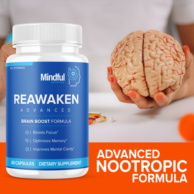 Reawaken Advanced Brain Boost Formula - Boost Focus, Optimize Memory, Improve Mental Clarity - Triple Pack (3 Month Supply) 180 Capsules