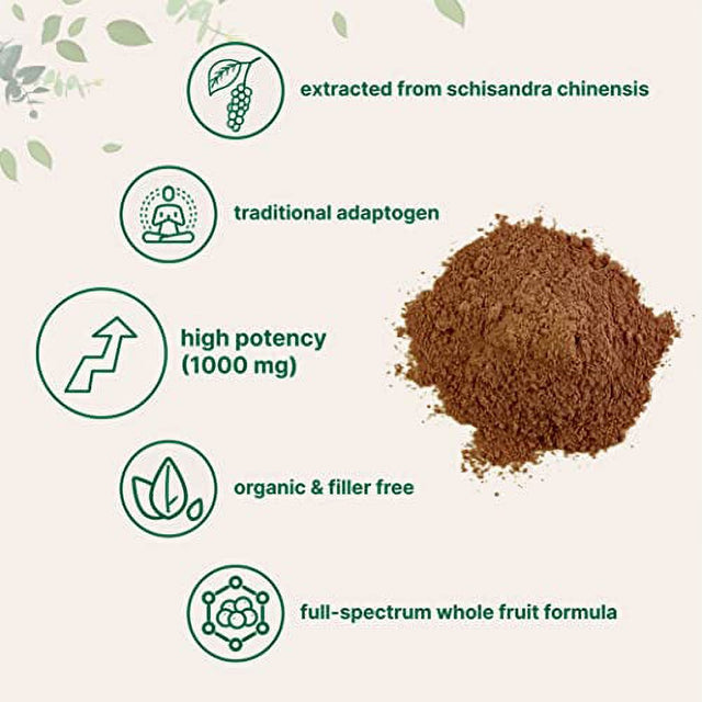 Organic Schisandra Extract Powder, 8 Ounce, Traditional Adaptogen and Filler Free, Pure Schisandra Supplement, Supports Liver Detox, Cognitive Health & Stress Relief, No Gmos