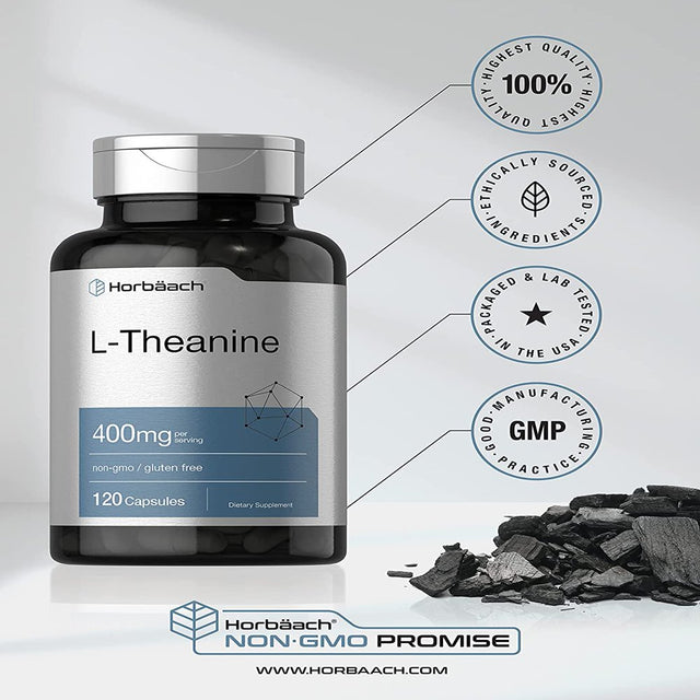 L Theanine 400Mg | 120 Capsules | Non-Gmo & Gluten Free | by Horbaach