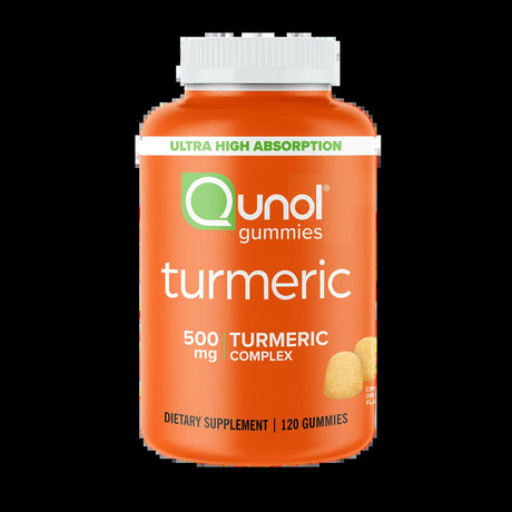 Qunol Turmeric Curcumin Gummies 500Mg, Ultra High Absorption, Joint Support Herbal Supplement, 120 Count