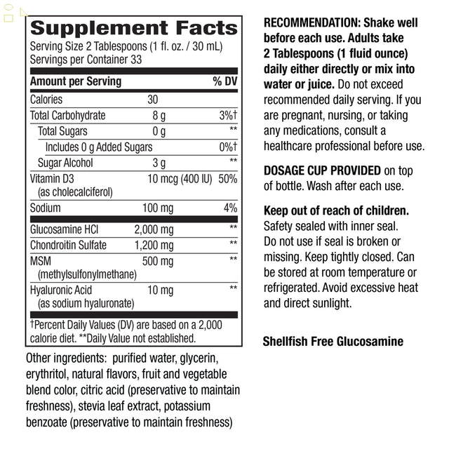 Nature'S Way Joint Movement Glucosamine Extra Strength, 33.8 Ounces with Chondroitin and MSM Fast Absorbing