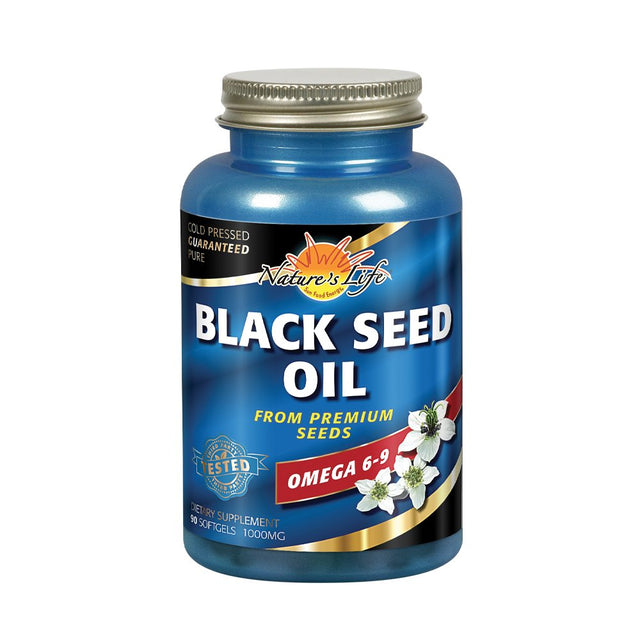 Nature'S Life Black Seed Oil 1000 Mg | Immune, Digestive & Heart Function Support, Hair & Skin Health | 90Ct, 45 Serv.