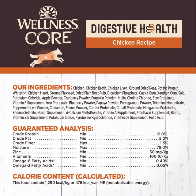 Wellness CORE Digestive Health Chicken Grain Free Wet Dog Food, 13 Ounce Can (Pack of 12)