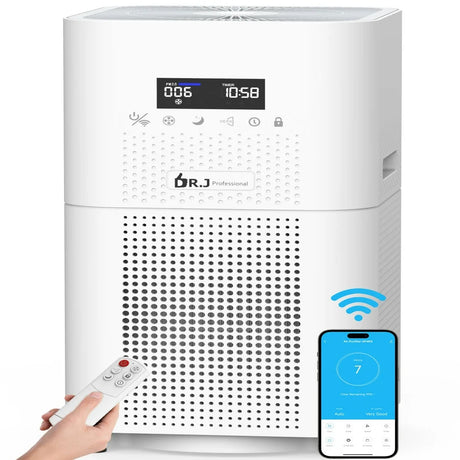 Wifi Air Purifier for Large Rooms, 1800 Sq. Ft H13 True HEPA Filter with Remote Control for Allergies Pets Smoke Dust