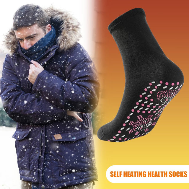 Lotpreco Self-Heating Socks,Magnetic Socks,Heated Socks for Men Women,3Pairs Comfortable Warm Breathable Massage Anti-Freezing,For Fishing Camping Hiking Skiing Foot Warmertourmaline Self-Heating