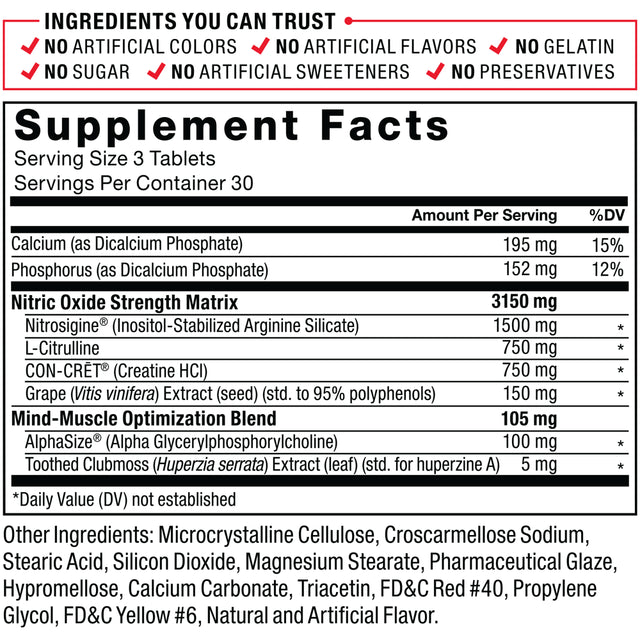 Force Factor Volcano Extreme Pre-Workout Nitric Oxide Booster with Creatine, 90 Tablets