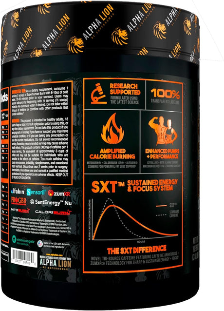 ALPHA LION Superhuman Burn 2-In-1 Metabolism Booster Pre Workout, Weight Loss Supplement, Appetite Suppressant, Fat Loss Support, Energy & Focus Powder (21 Servings, Blue Gummy Bear Flavor)