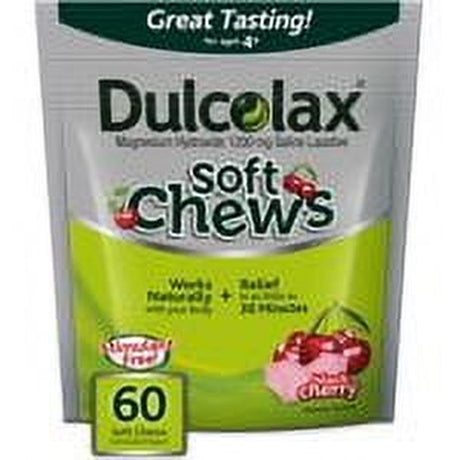 Dulcolax Soft Chews 1200Mg Laxative, Black Cherry, 60 Ct