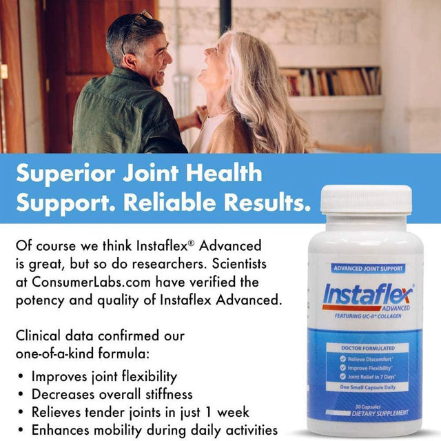 2 Bottles - Instaflex Advanced Joint Support Nutritional Supplement Capsule with Doctor Formulated Joint Relief Supplement, Totals of 60Ct