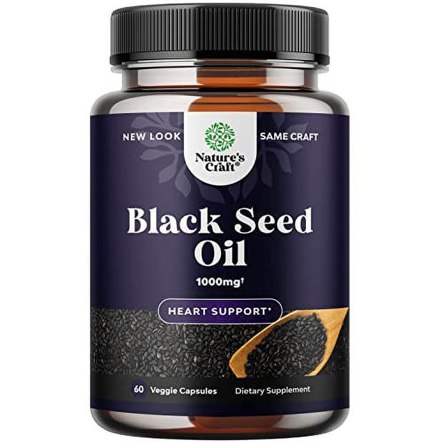 Vegan Black Seed Oil Capsules - Cold Pressed Nigella Sativa Black Cumin Seed Oil Capsules with Omega 3 6 9 Antioxidants and Thymoquinone for Hair Growth Immune Support Joint Health and Digestion