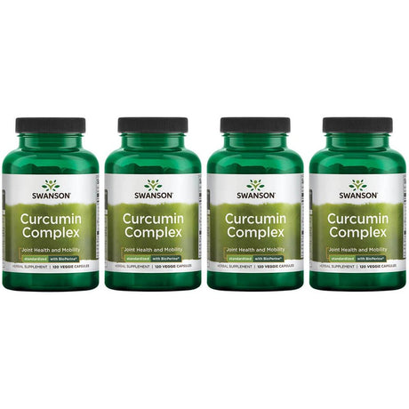 Swanson Curcumin Complex - Standardized with Bioperine 120 Veg Caps 4 Pack