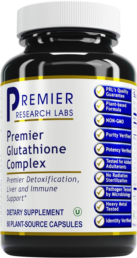 Premier Research Labs Glutathione Complex - Liver & Immune Health Support Supplement* - Glutathione Pill for Daily Immune Support & Natural Liver Cleanse* - 60 Vegetarian Capsules