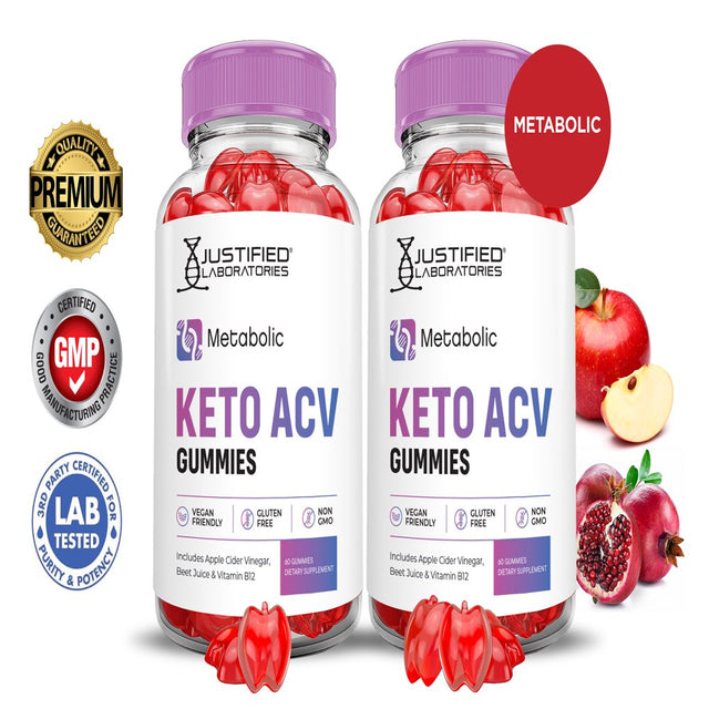 (2 Pack) Metabolic Keto ACV Gummies 1000MG Dietary Supplement 120 Gummys