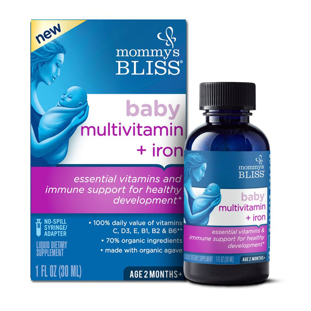 Mommy'S Bliss Baby Multivitamin and Iron Dietary Supplement, Grape Flavor, 30 Ml