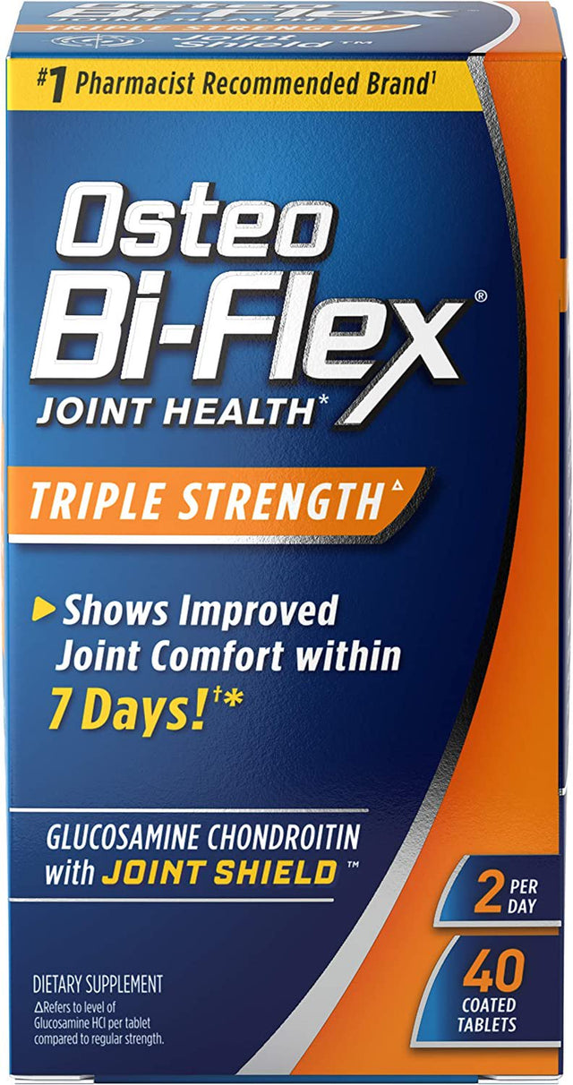 Osteo Bi-Flex Triple Strength(5), Glucosamine Chondroitin with Vitamin C Joint Health Supplement, Coated Tablets, 40 Count